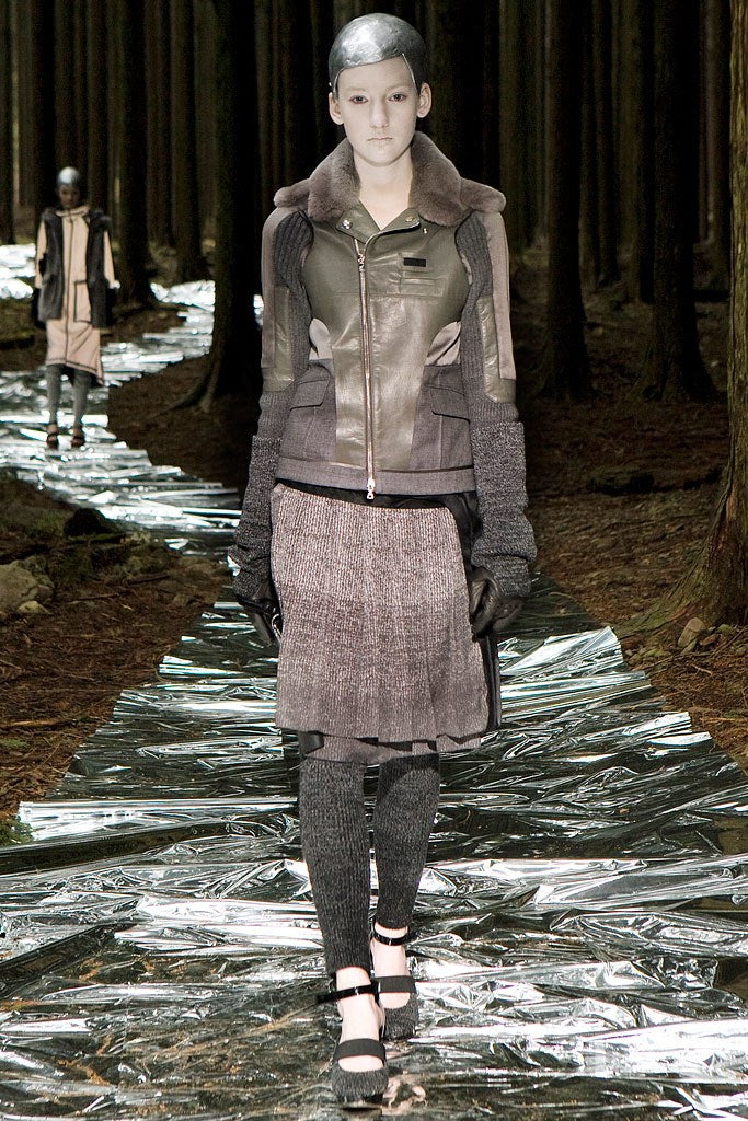 Undercover "Earmuff Maniac" Gradient Knit Leather Gloves (2009AW)