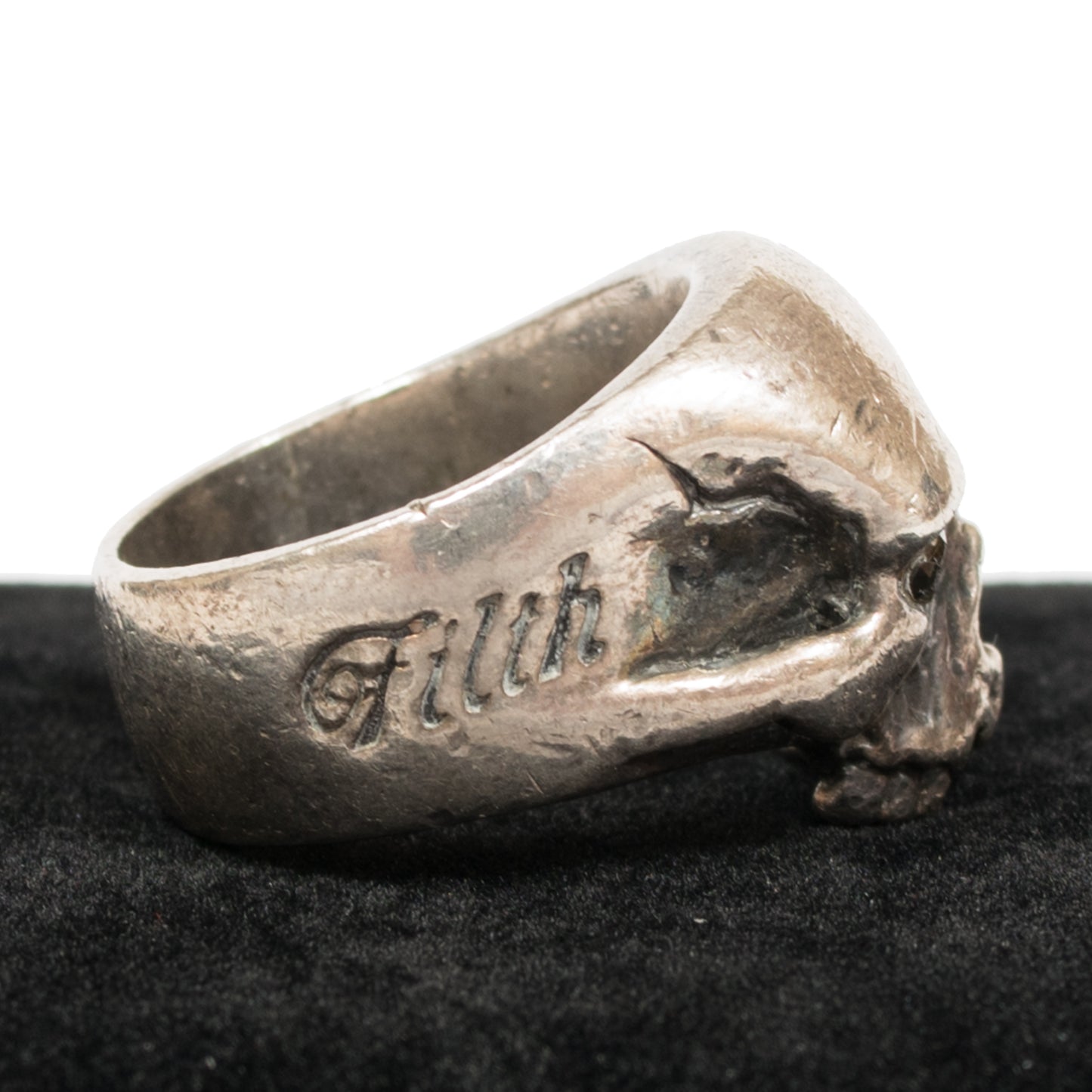 Neighborhood Sterling Silver Skull Ring (2005)