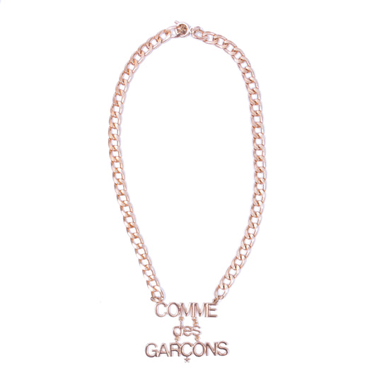 Comme des Garçons Rose Gold-Plated Logo Chain