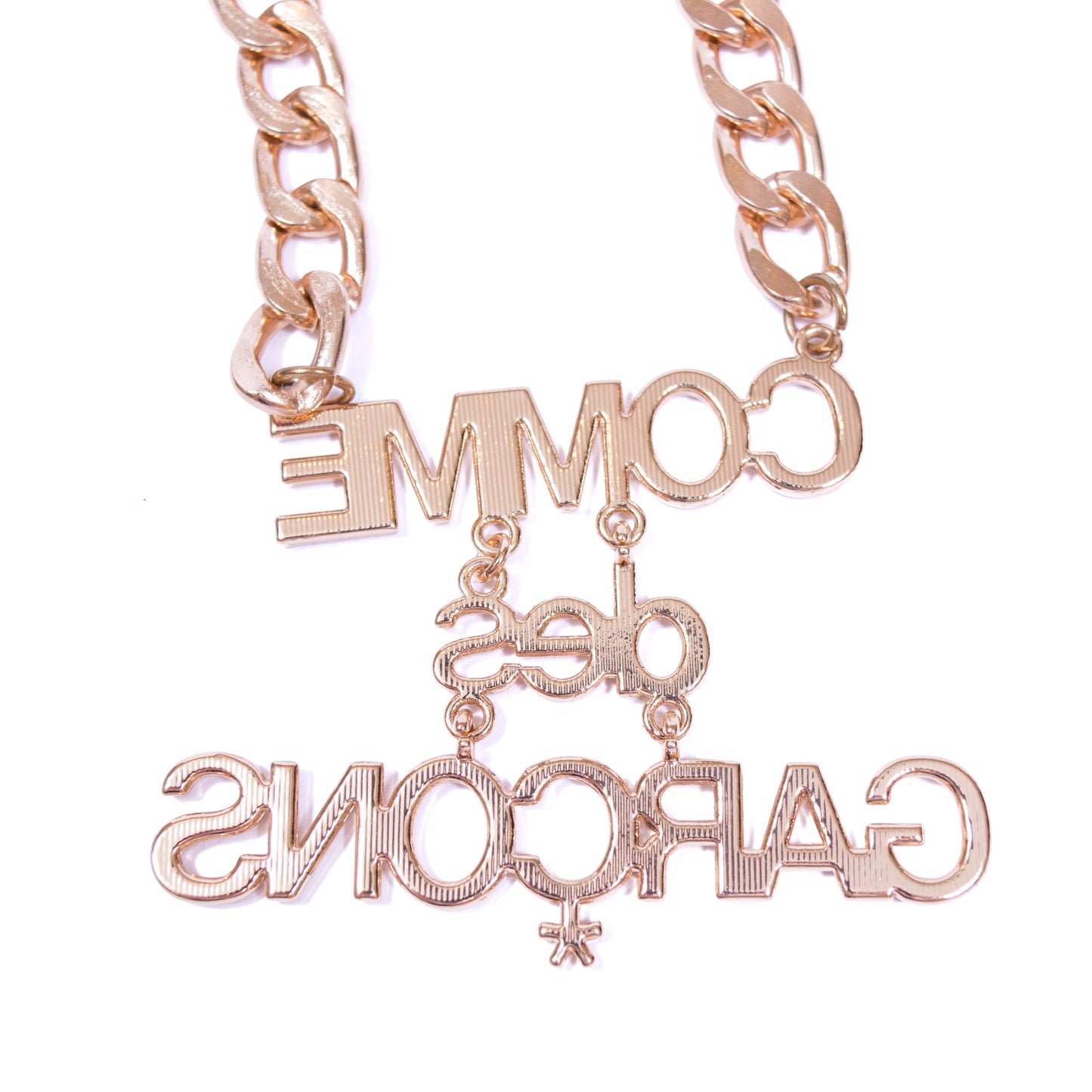 Comme des Garçons Rose Gold-Plated Logo Chain