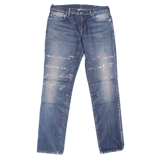 Undercover Indigo-Dyed Script Denim (2010AW)