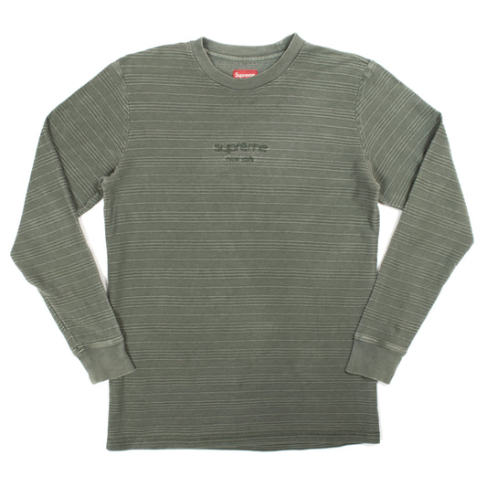 Supreme Striped Classic Logo Longsleeve T-Shirt
