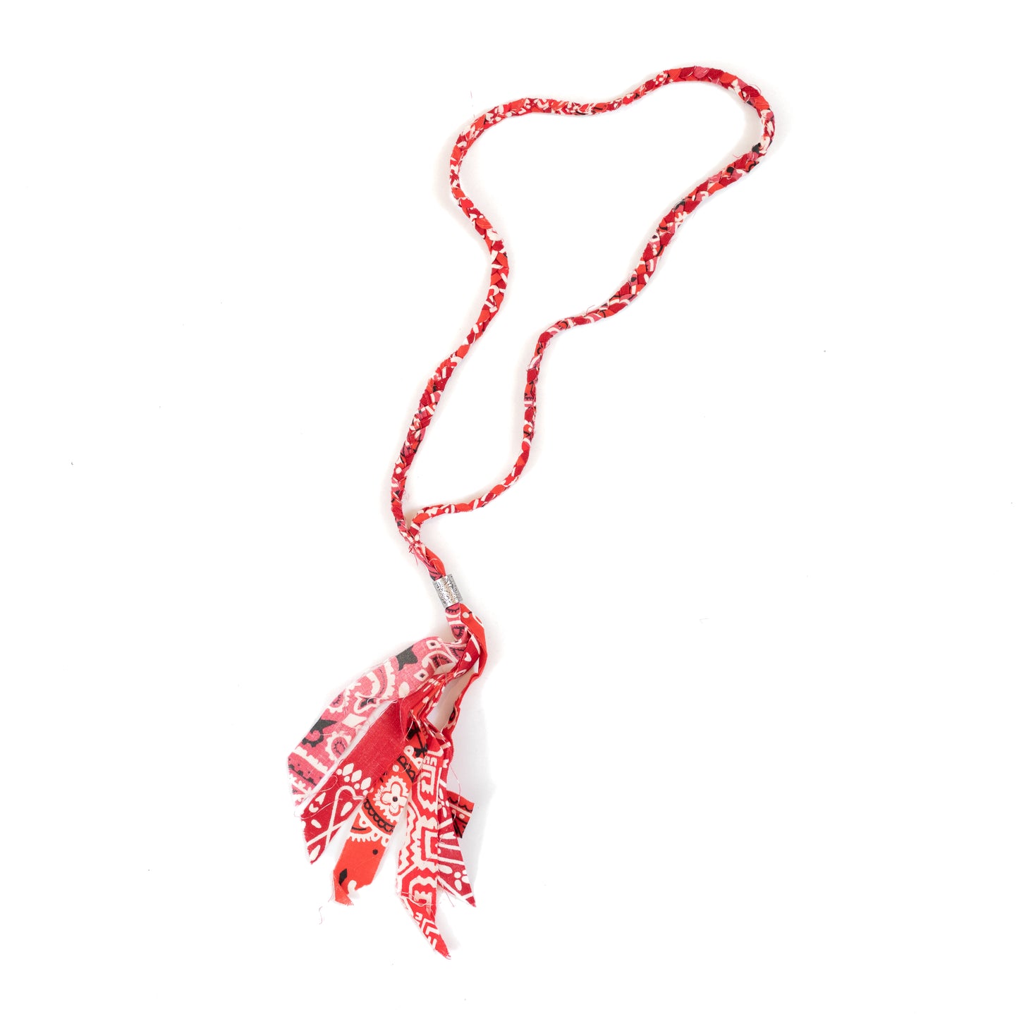 Kapital Red Puya Bandana Fringe Necklace