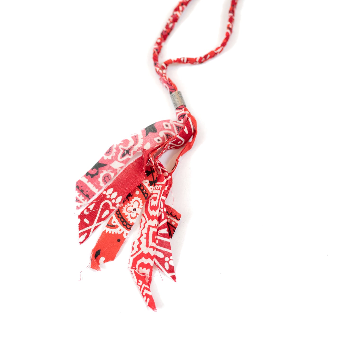 Kapital Red Puya Bandana Fringe Necklace