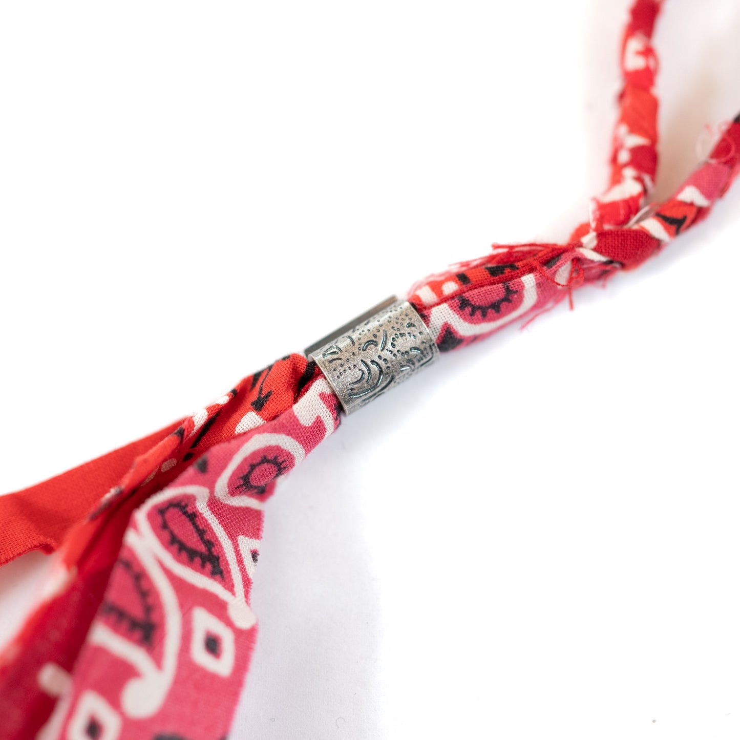 Kapital Red Puya Bandana Fringe Necklace