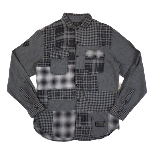 Neighborhood Black Icon Patchwork Flannel Shirt (2011SS)