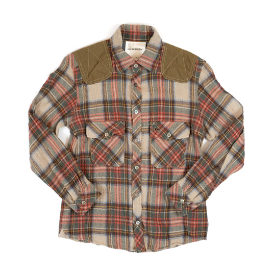 And Wander Padded Shoulder Flannel Shirt